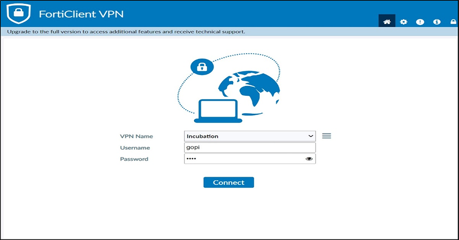 Entering Username and Password (1FA)